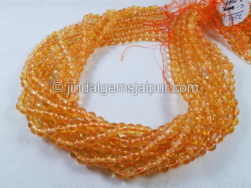 Citrine Smooth Round Beads